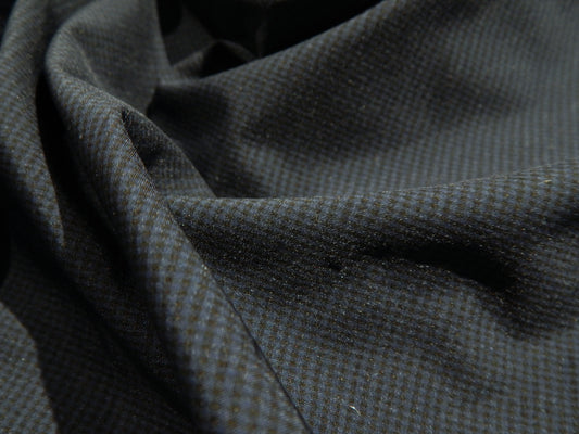 navy and black mini houndstooth wool and nylon blend suiting italian fabric