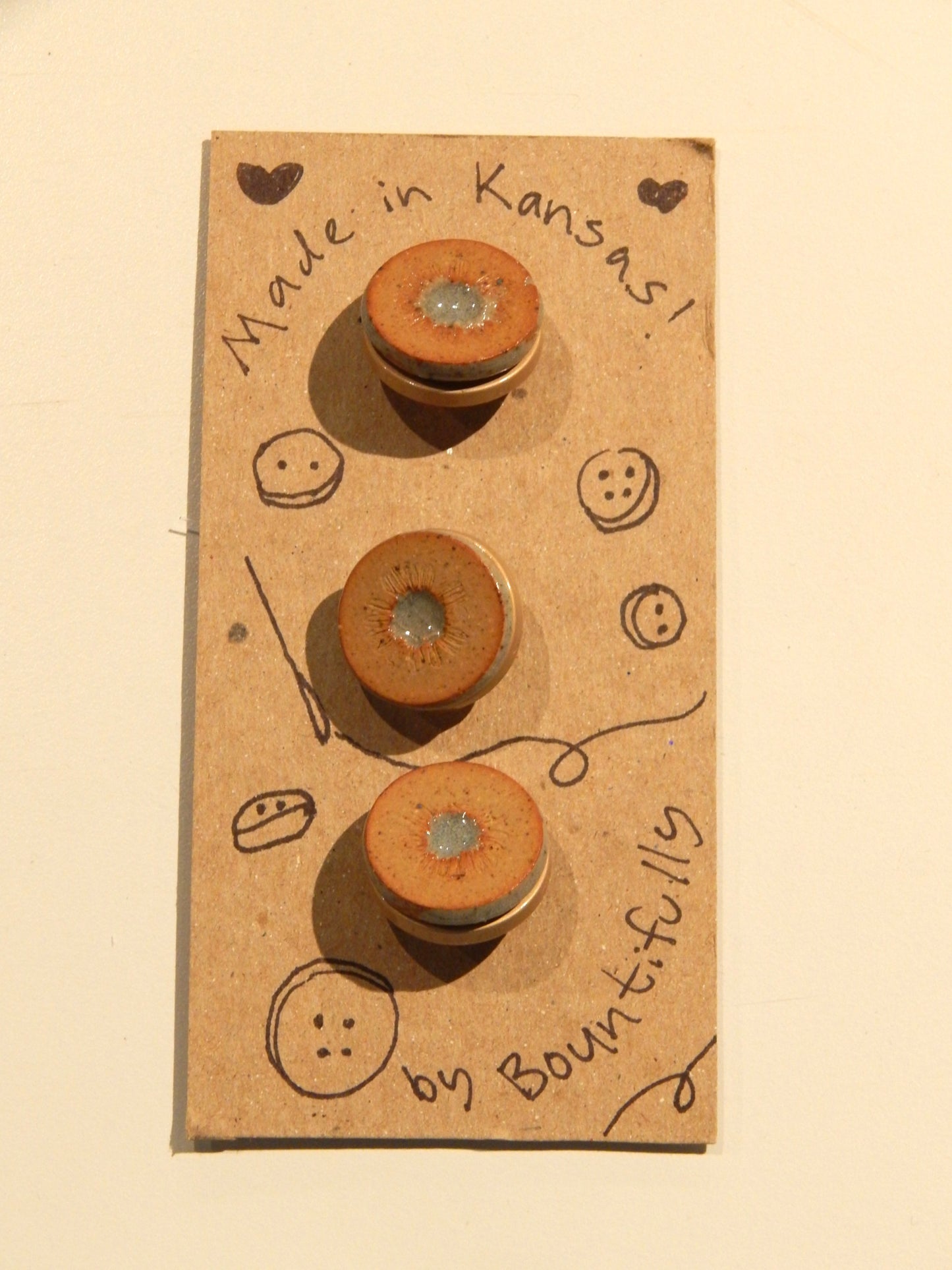 Hand Made Ceramic Buttons - 3/4" by Bountifully