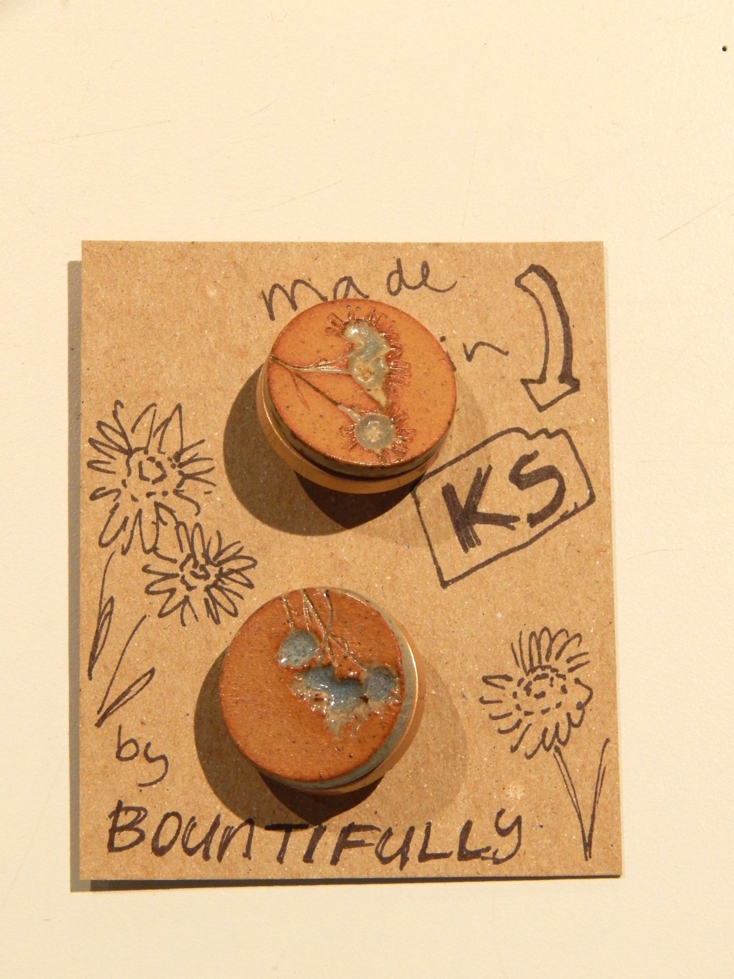 Hand Made Ceramic Buttons - 1" by Bountifully