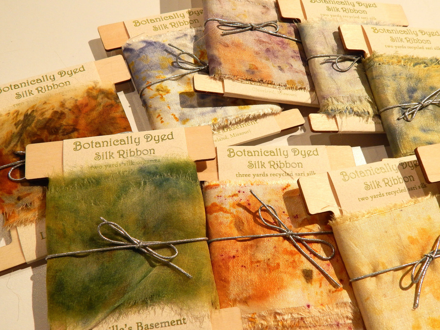 Natural Dyed 100% Silk Ribbons by Lucille's Basement