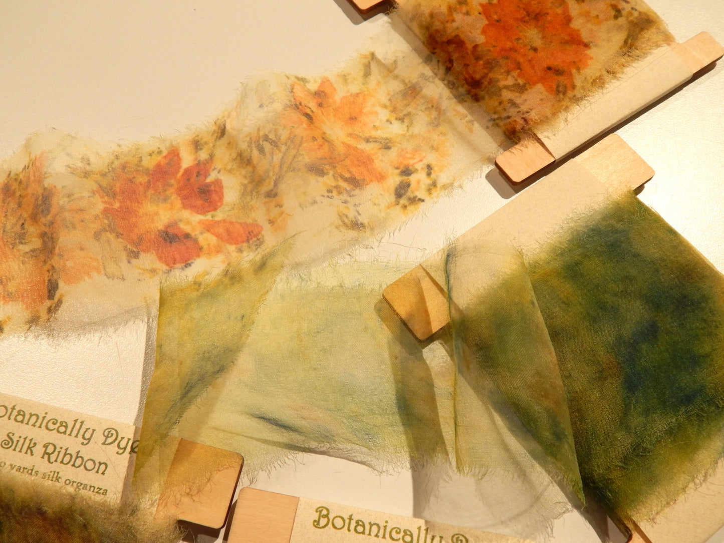 Natural Dyed 100% Silk Ribbons by Lucille's Basement