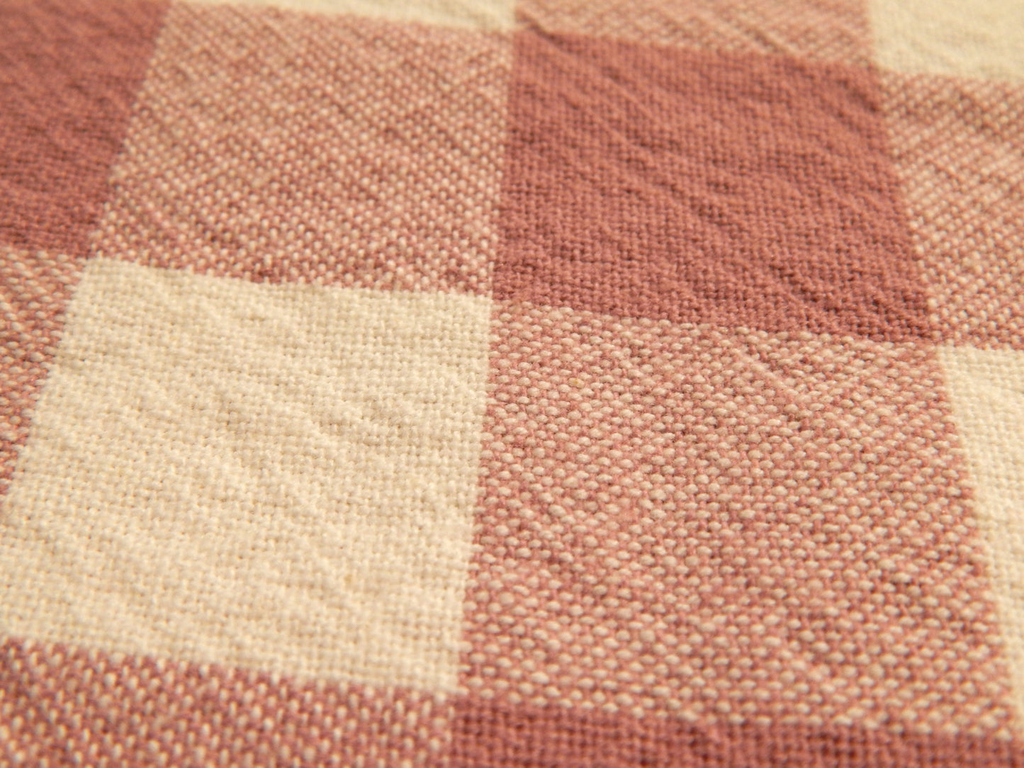 100% Organic Cotton Light Rose and Natural 1" Gingham - Telio