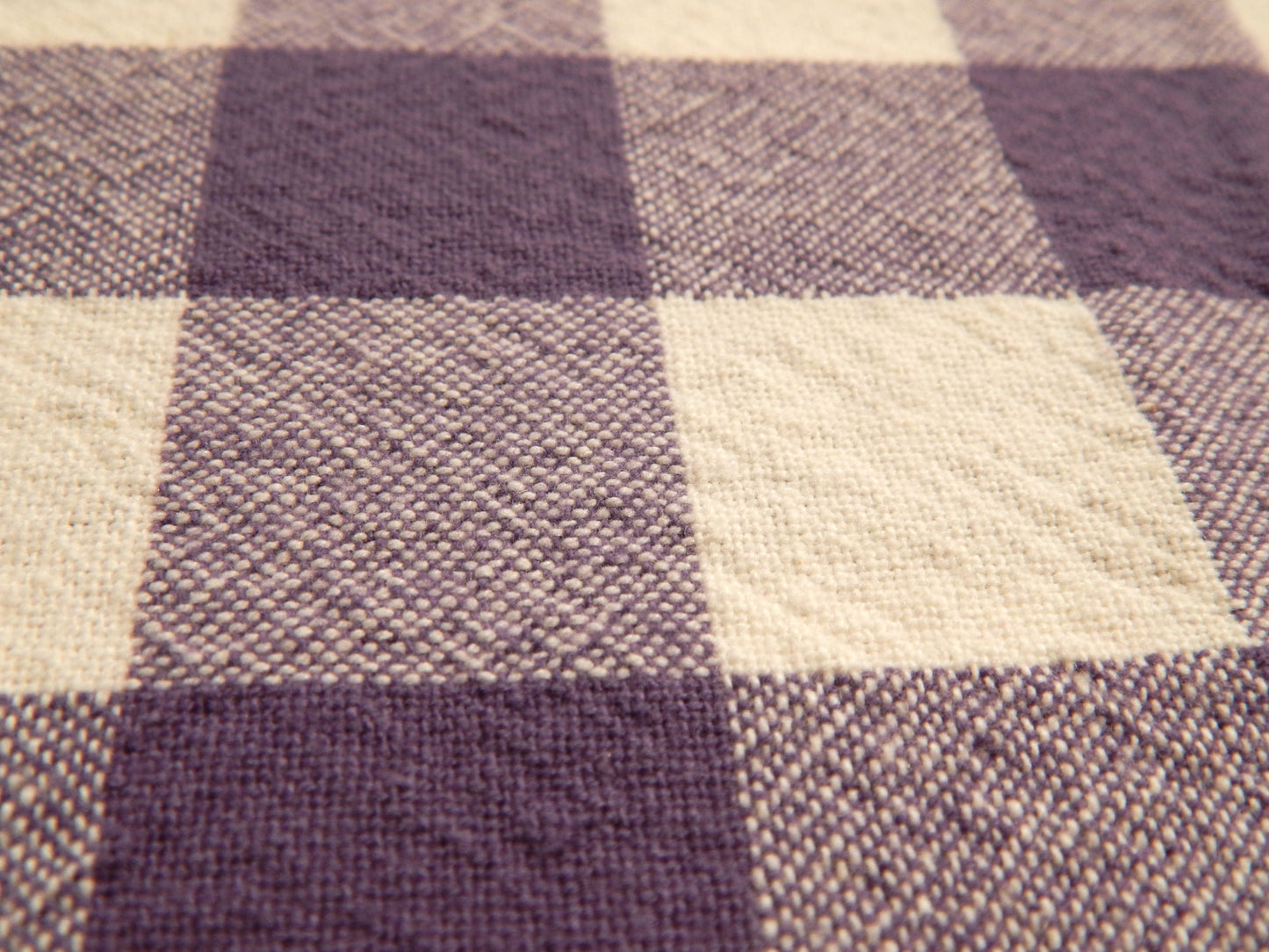 100% Organic Cotton Purple Iris and Natural 1" Gingham - Telio