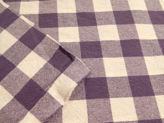 100% Organic Cotton Purple Iris and Natural 1" Gingham - Telio