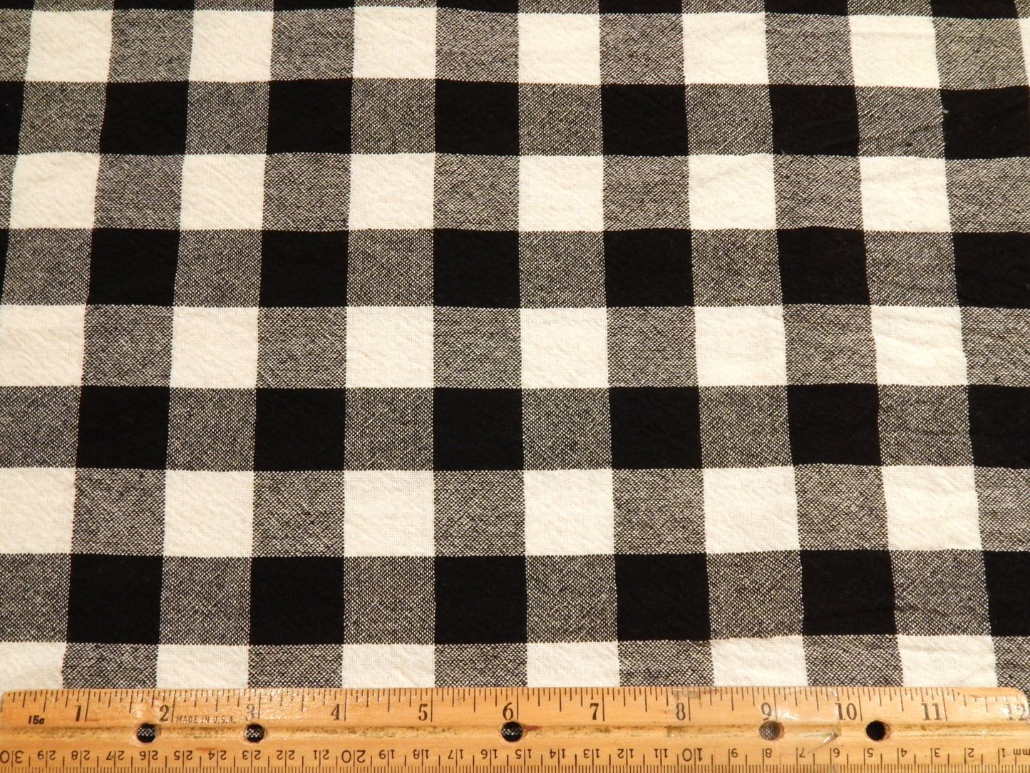 100% Organic Cotton Black and Natural 1" Gingham - Telio