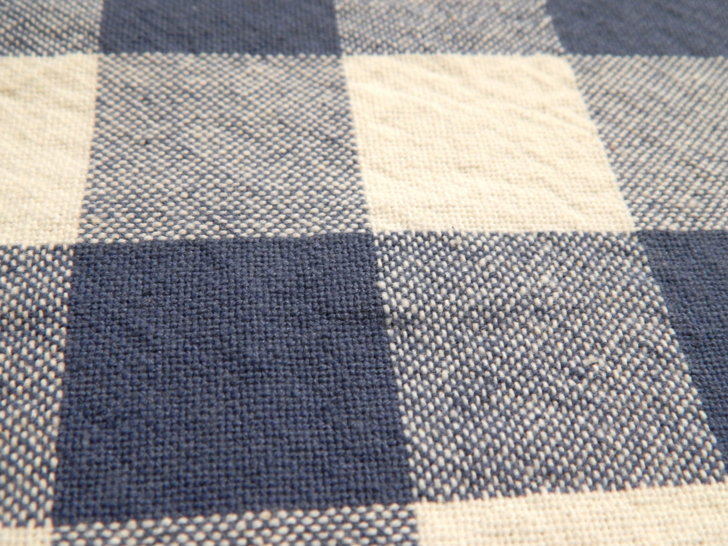 100% Organic Cotton Denim Blue and Natural 1" Gingham - Telio