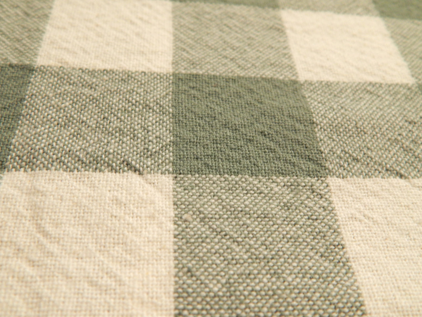 100% Organic Cotton Sage and Natural 1" Gingham - Telio