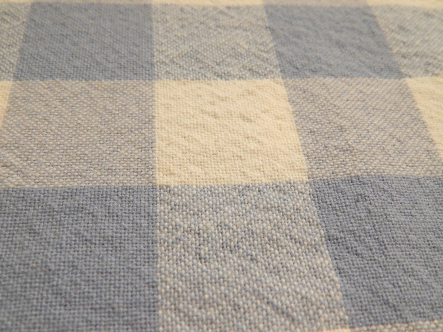 100% Organic Cotton Light Blue and Natural 1" Gingham - Telio