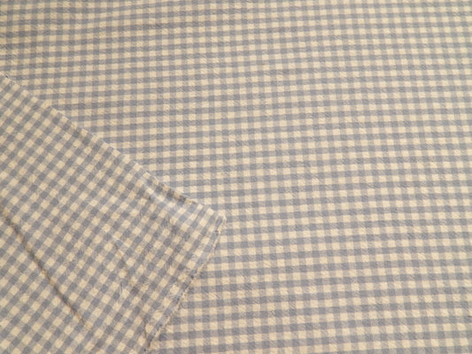 100% Organic Cotton Light Blue and Natural 1/4" Gingham - Telio