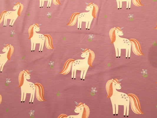 Girl's Glitzy Unicorn in Purple Cotton Jersey