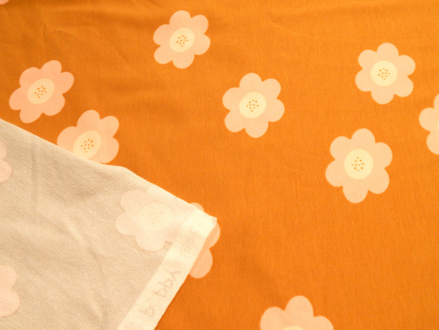 Girl's Mustard & Pink Floral Mod Cotton French Terry