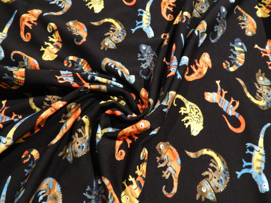 Boy's Chameleons in Navy Cotton Jersey