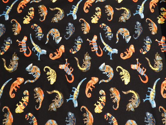 boys kids knit chameleon lizard cotton jersey fabric