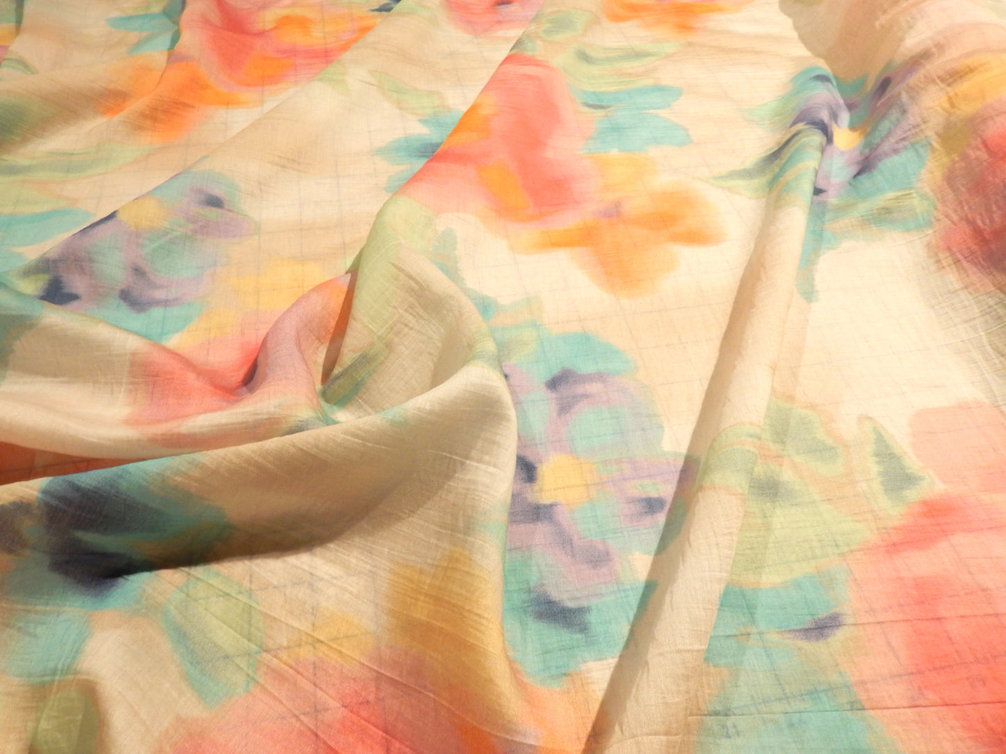 Big Blooms Pink & Purple Tencel Voile - Telio