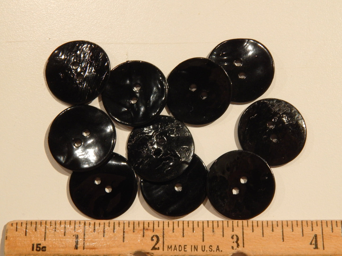 True Black Agoya Shell Buttons - Multiple Sizes