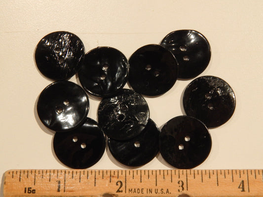 True Black Agoya Shell Buttons - Multiple Sizes
