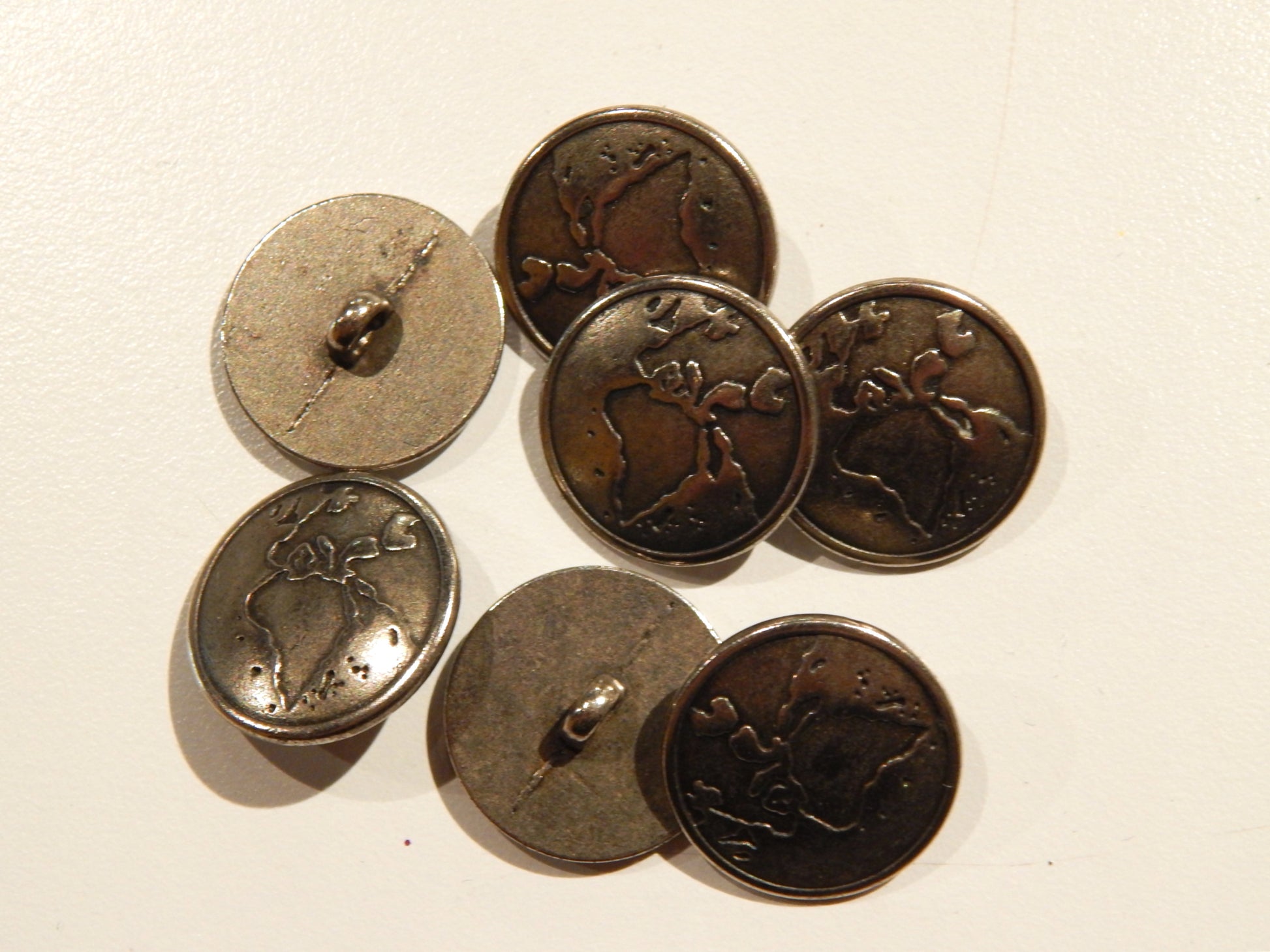 african globe map of africa silver shank button
