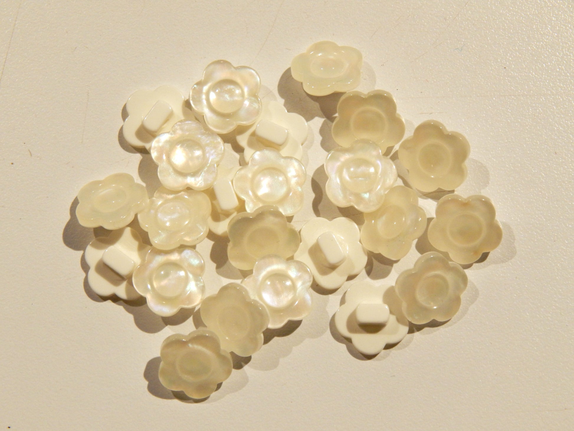 white pearly flower little girls dress floral button
