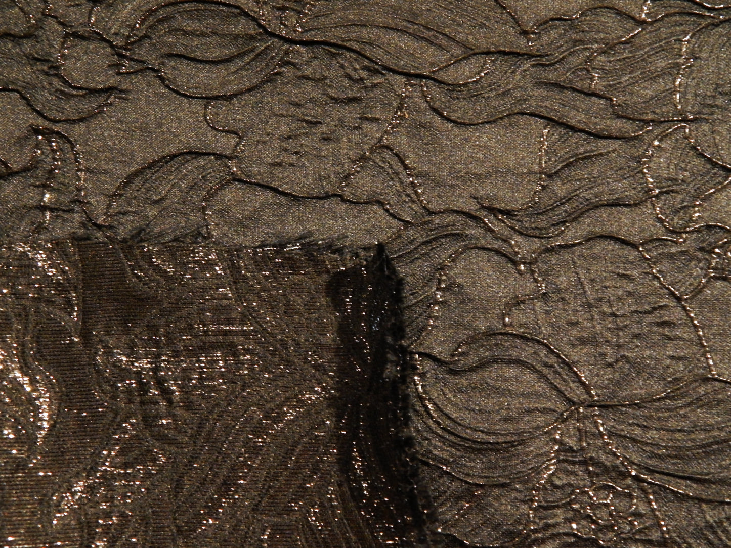 Black on Black Large Floral Metallic Brocade - Telio - REMNANT SALE