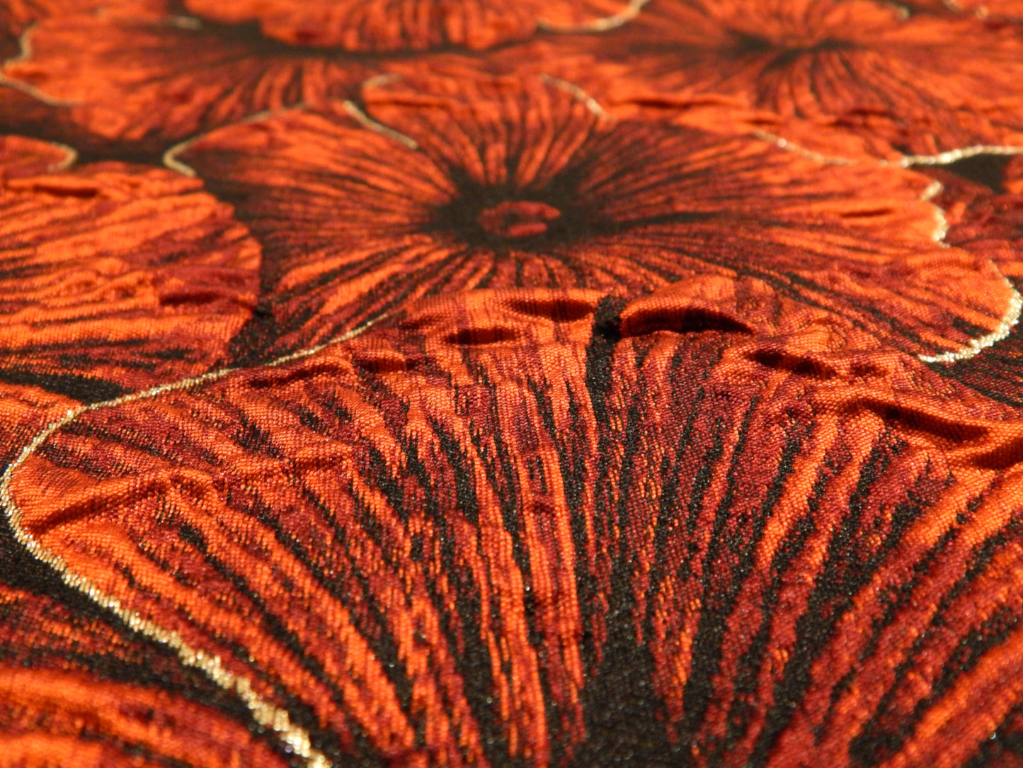 Orange and Metallic Poppy Brocade - Telio
