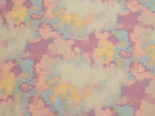 pastel watercolor clouds cotton candy dreams kids bullet knit deadstock fabric
