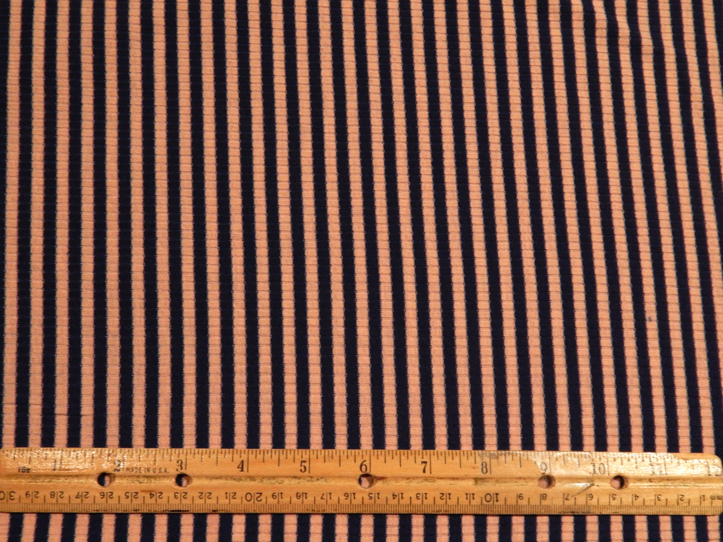 Navy and Pink Stripe Rib Knit