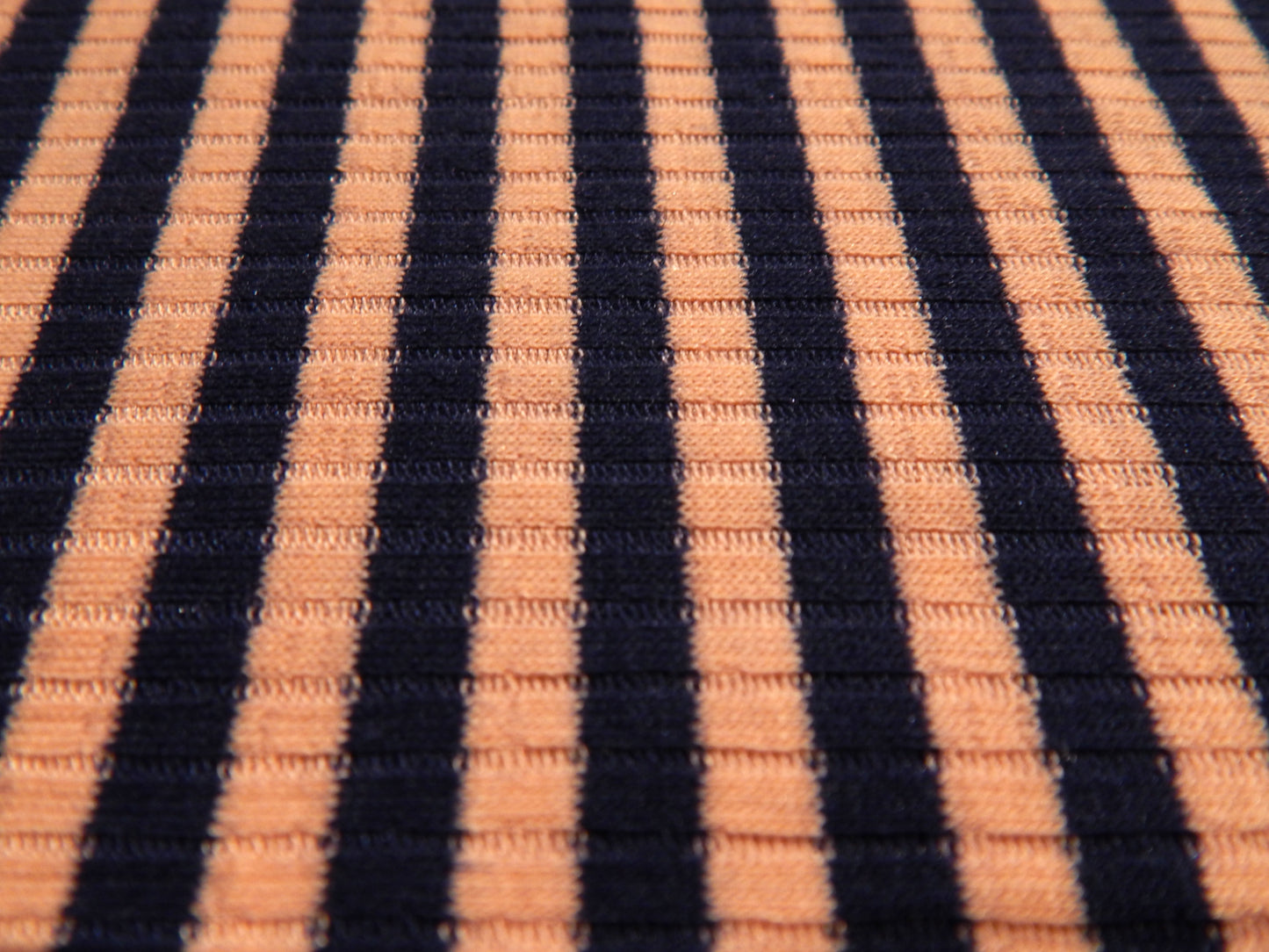 Navy and Pink Stripe Rib Knit