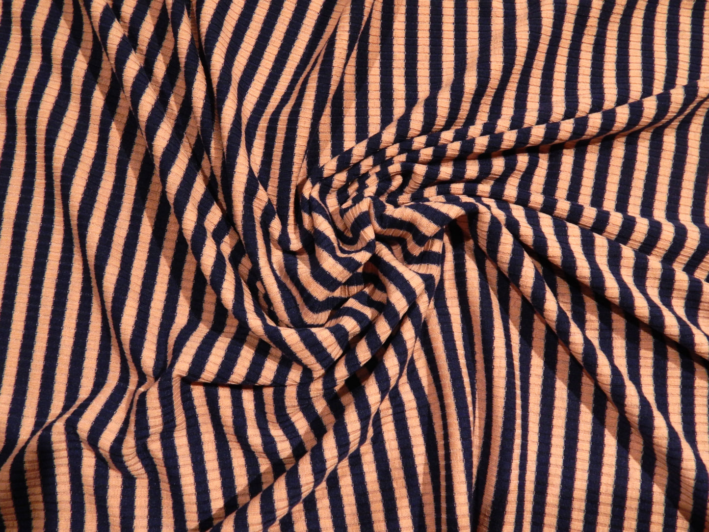 pink and navy strip rib knit fabric deadstock stretch fabric