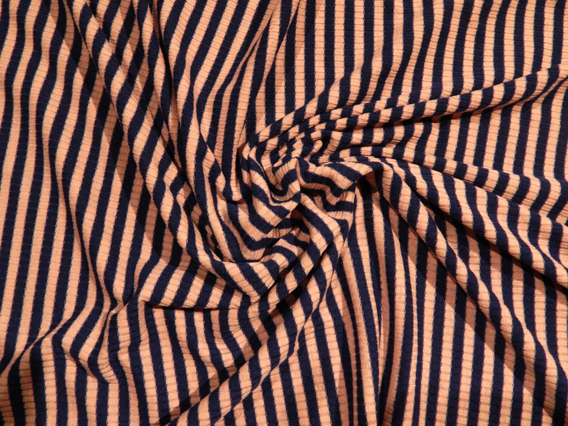 pink and navy strip rib knit fabric deadstock stretch fabric