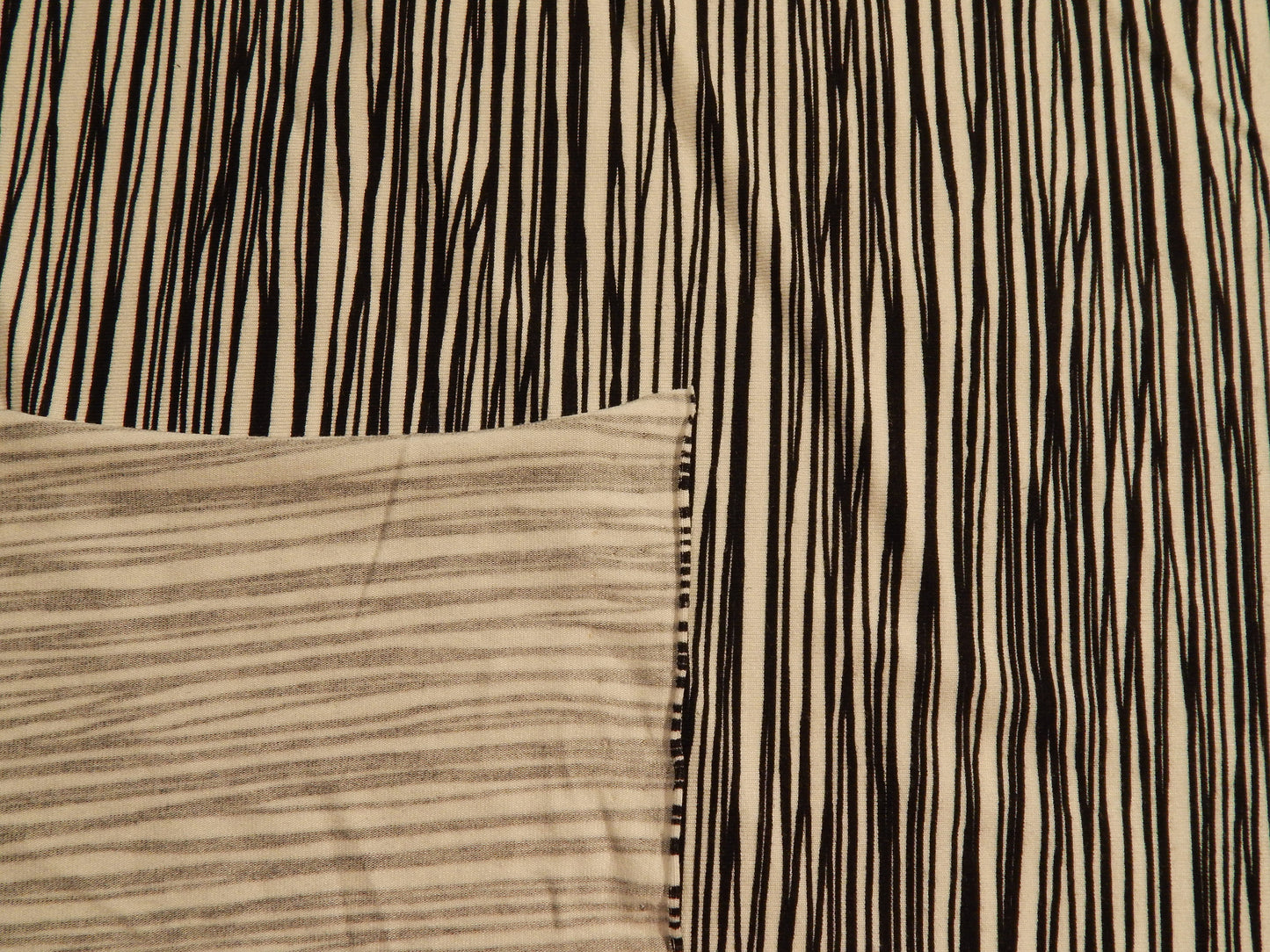 Black and White Squiggle Stripe Jersey Knit - Telio