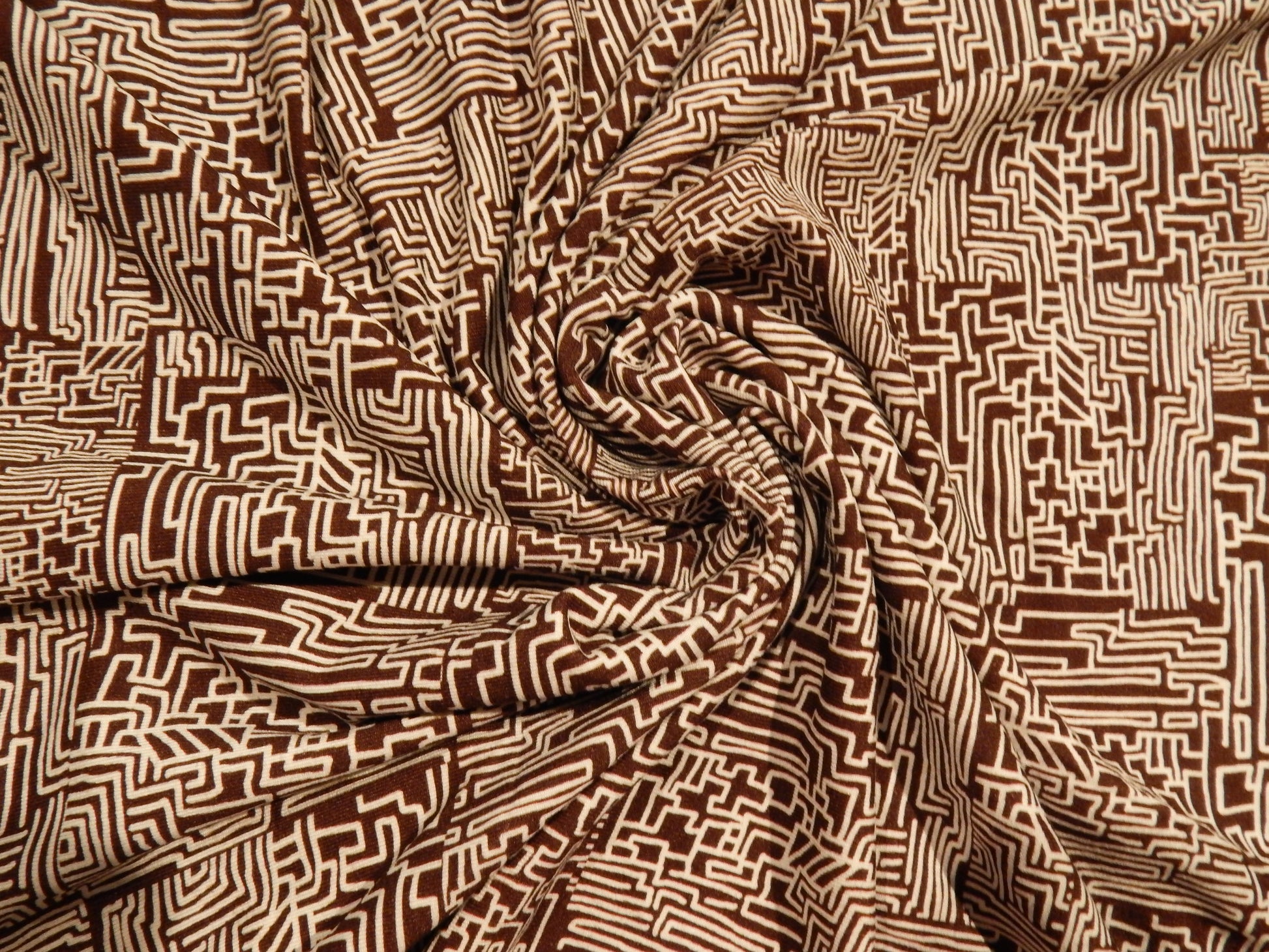 giraffe brown and white dakota rayon jersey knit print fabric telio