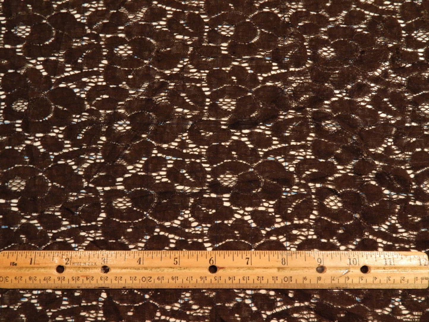 Chocolate Brown Cotton Nylon Lace