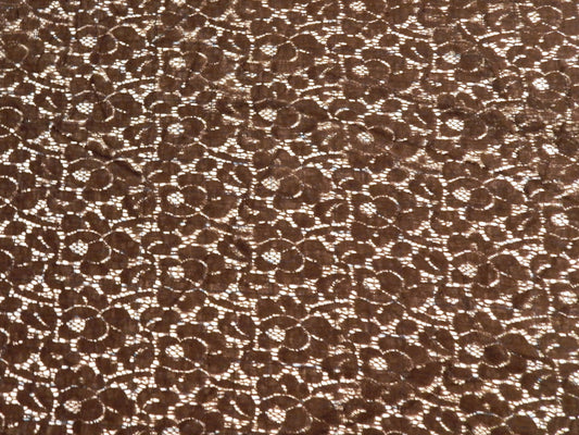 Chocolate Brown Cotton Nylon Lace
