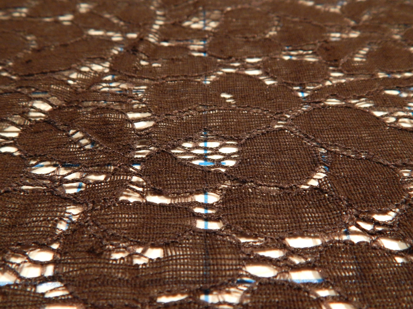 Chocolate Brown Cotton Nylon Lace