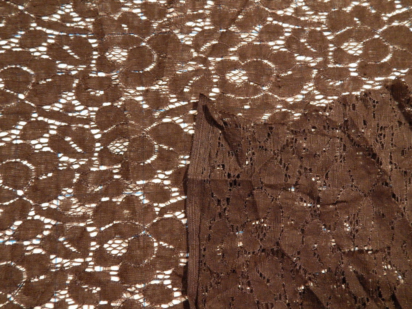 Chocolate Brown Cotton Nylon Lace