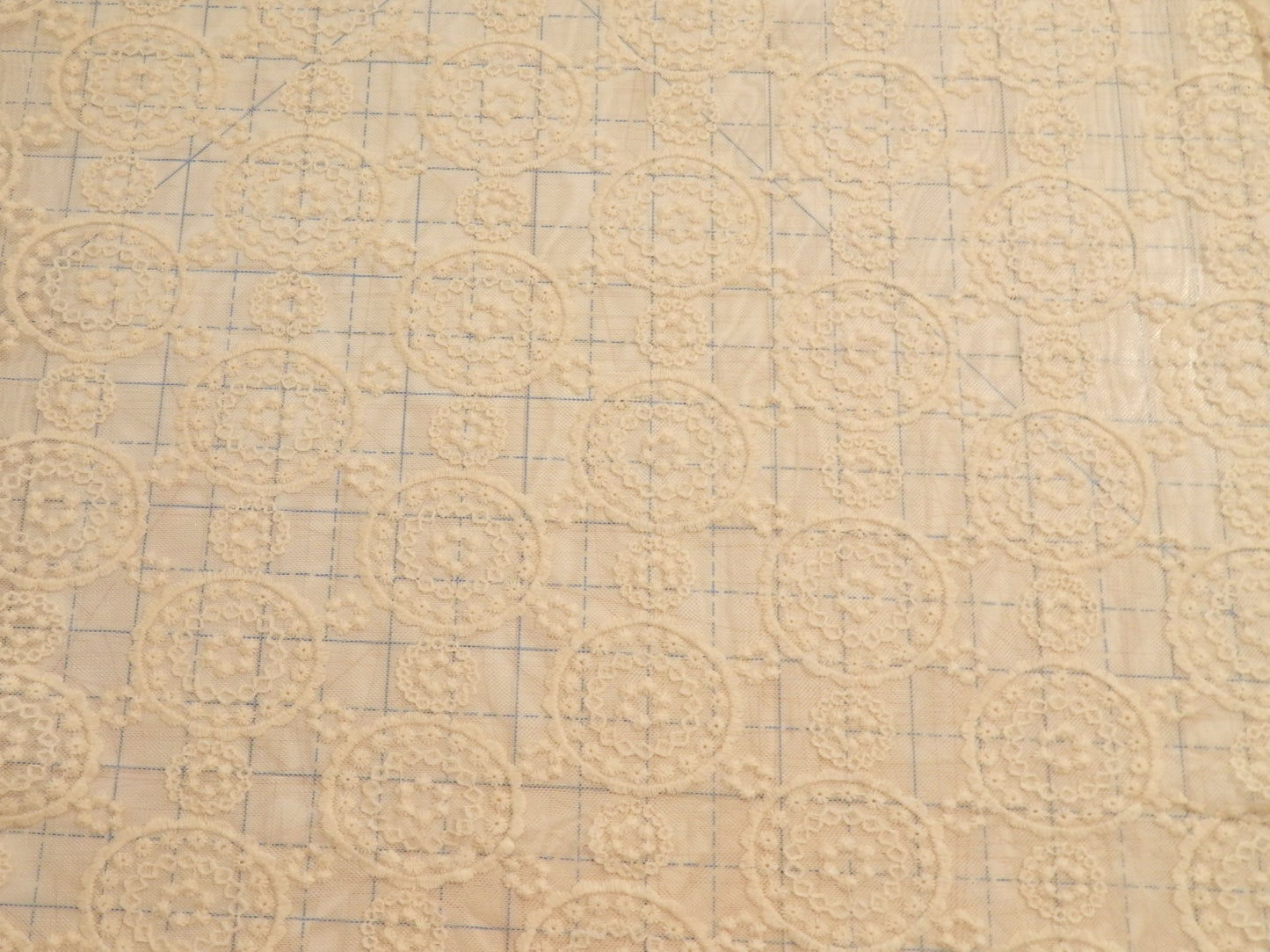 Ivory Medallion Cotton Nylon Lace