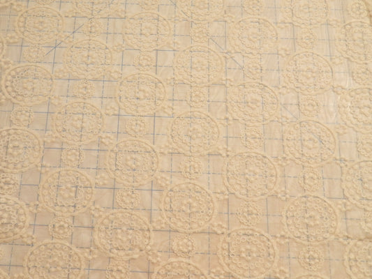 Ivory Medallion Cotton Nylon Lace
