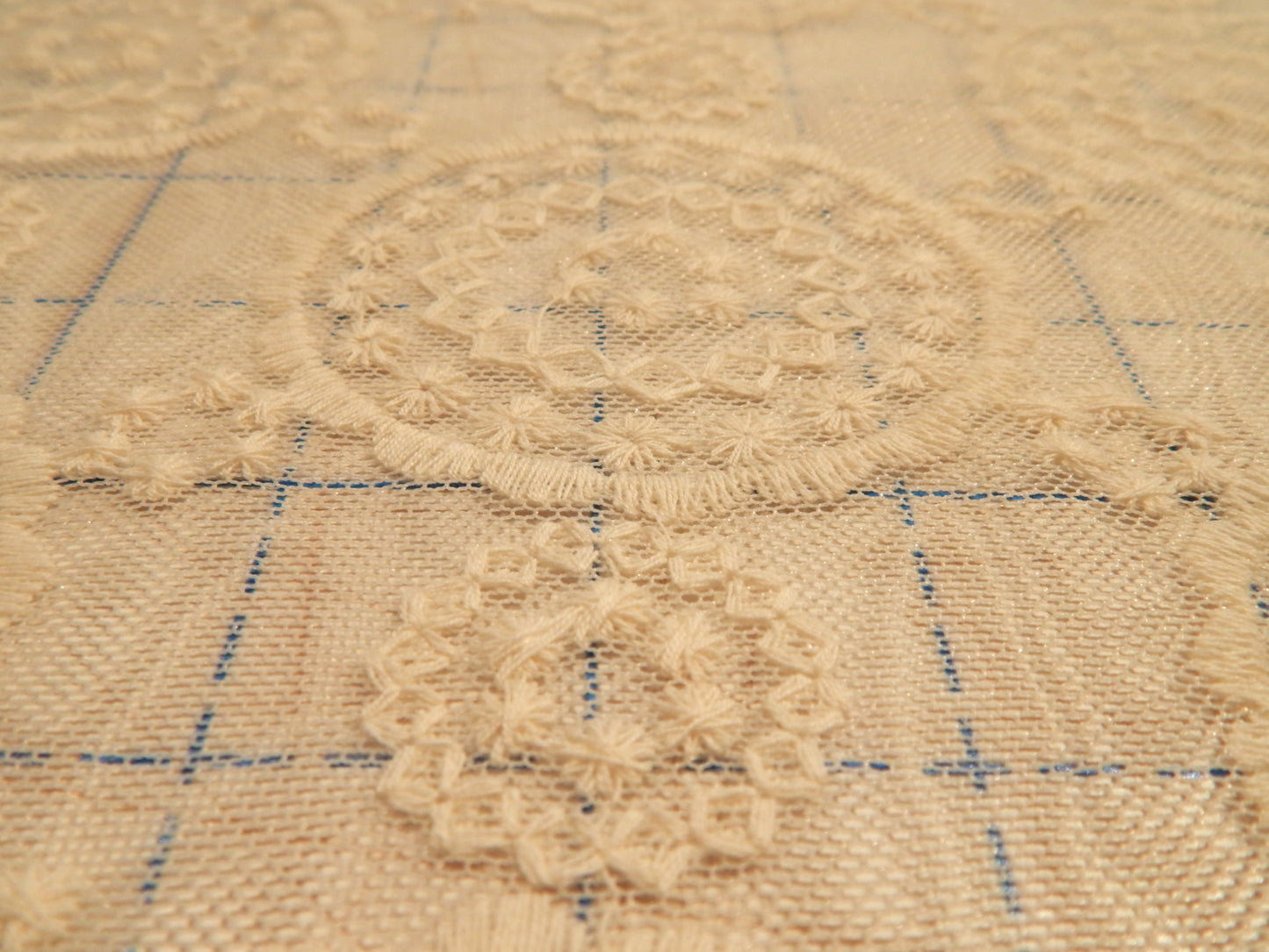 Ivory Medallion Cotton Nylon Lace