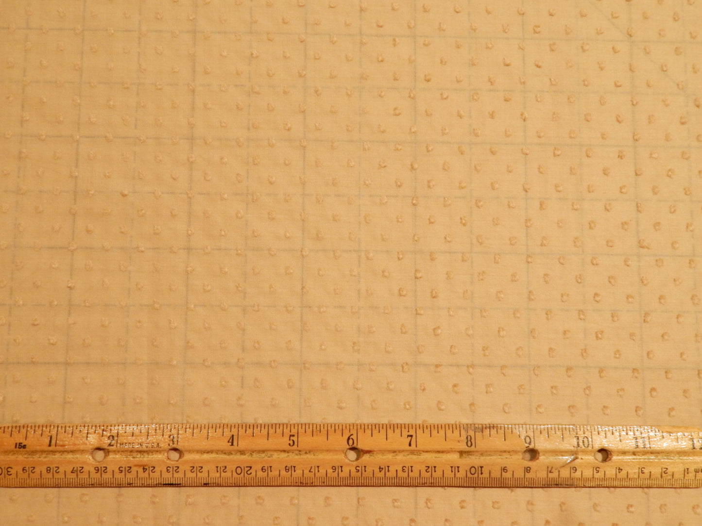 Oyster Beige Cotton Swiss Dot