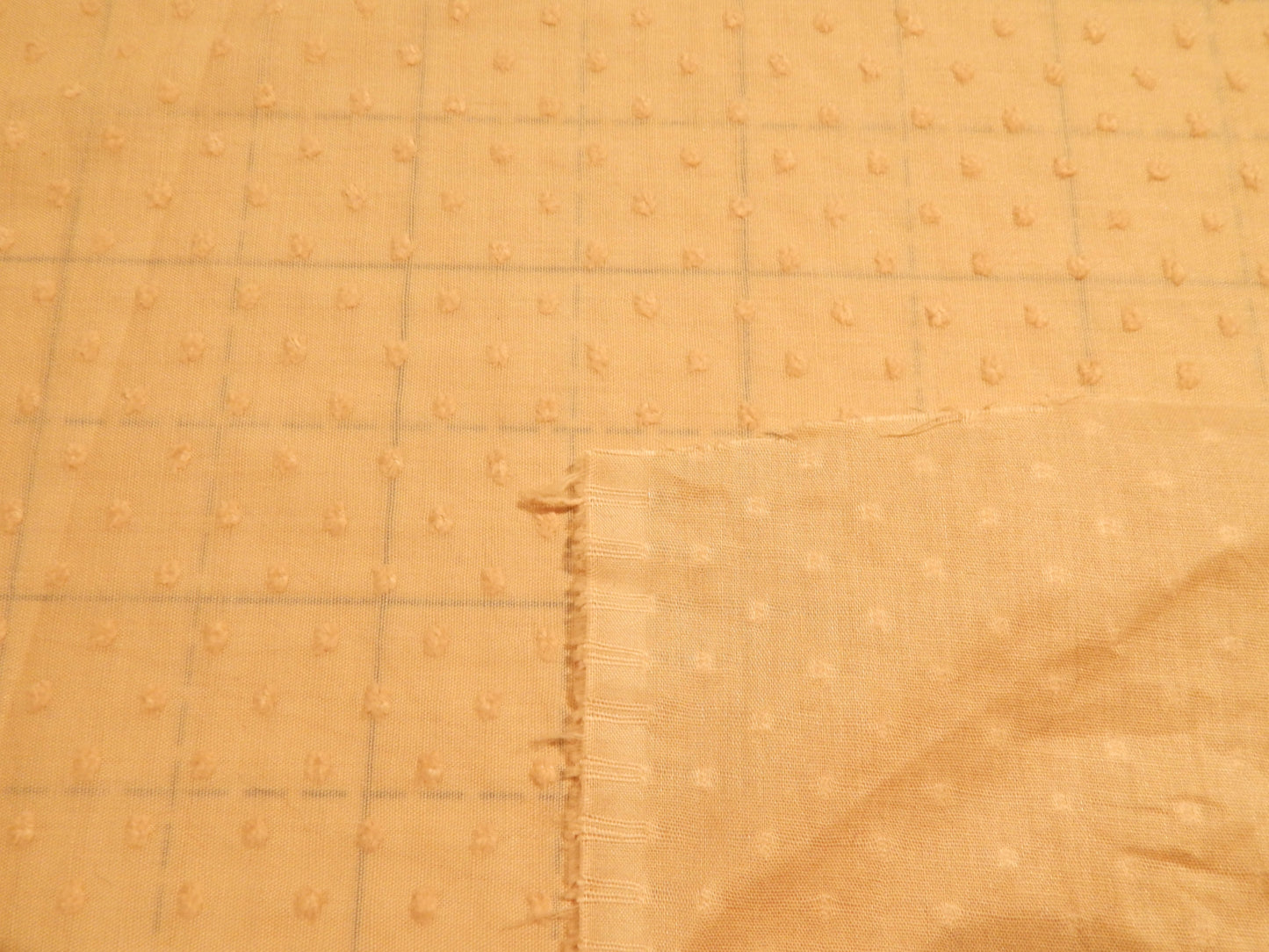 Oyster Beige Cotton Swiss Dot