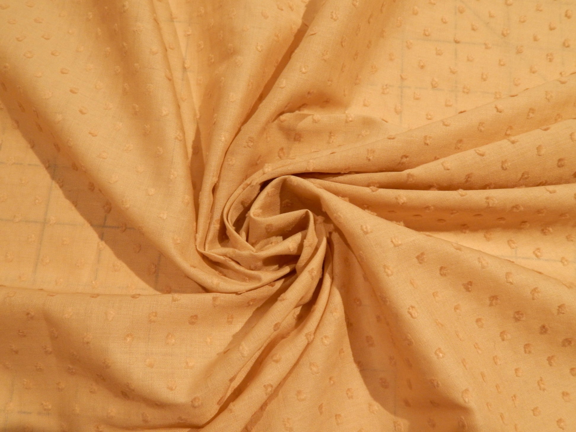 natural tan cotton swiss dot voile deadstock fabric polka dot tone on tone