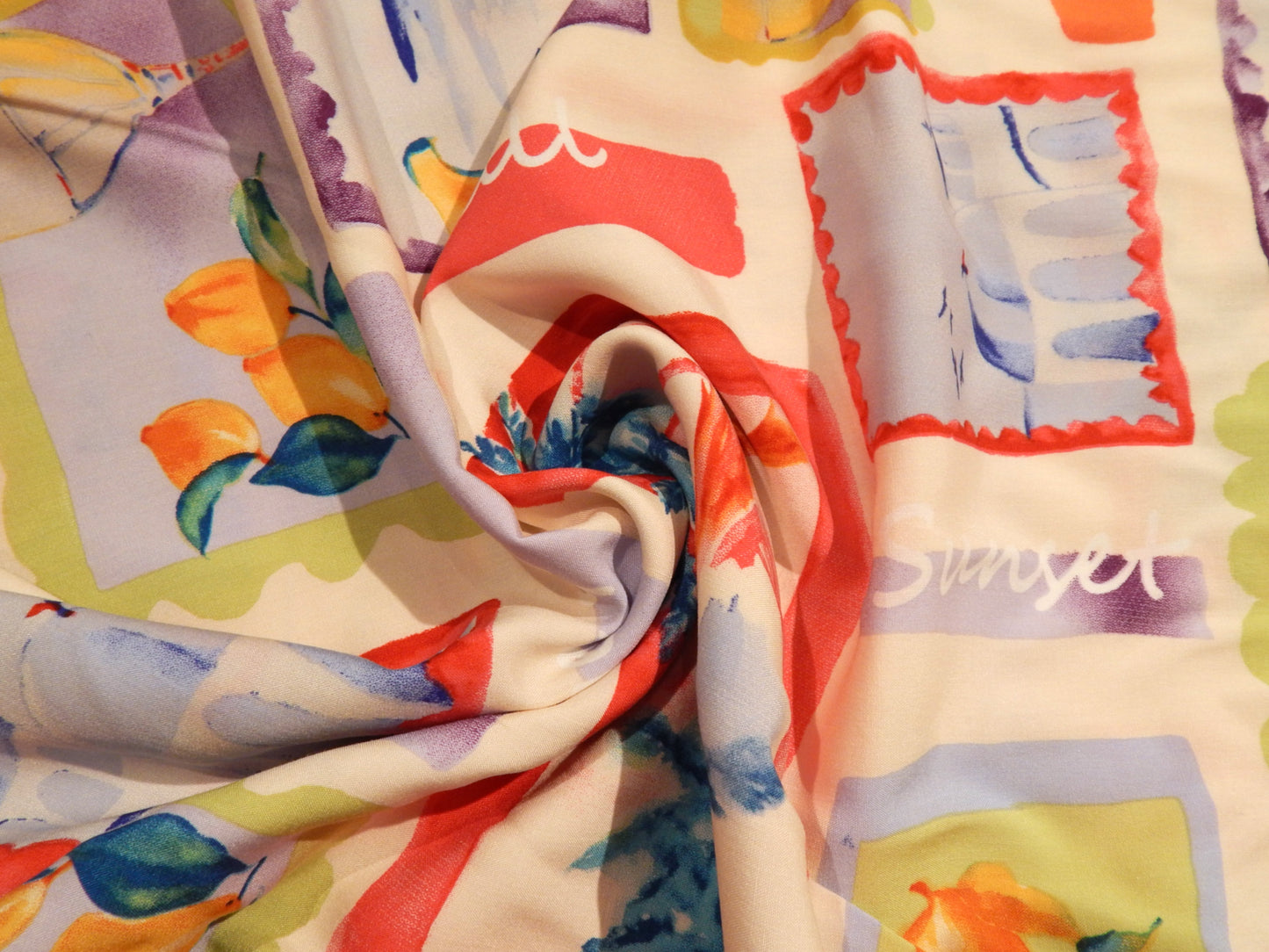 Picasso Beach Stamps Rayon Challis  - Telio