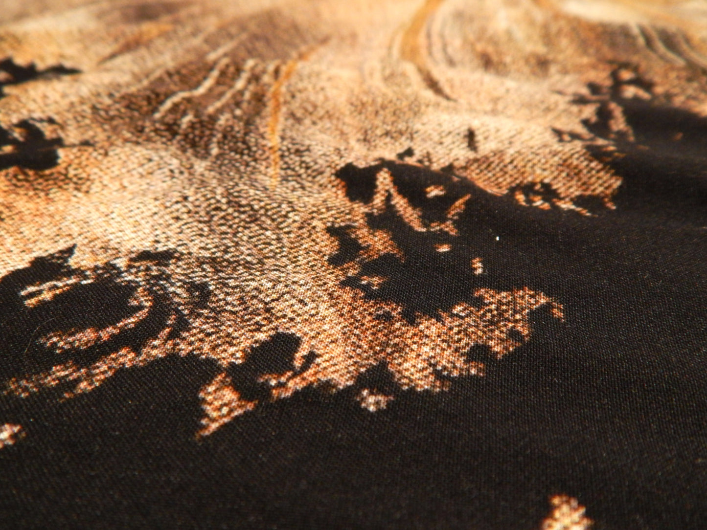 Black and Tan Feathered Floral Challis - Telio