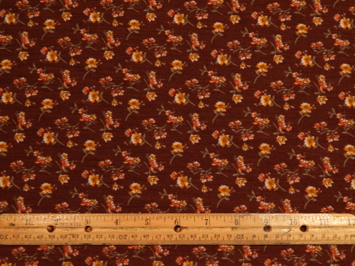 Wine Calico Floral Rayon Gauze