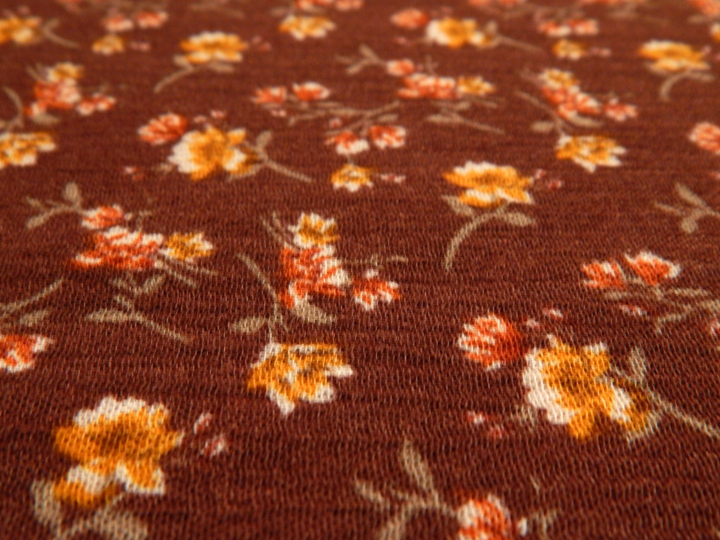 Wine Calico Floral Rayon Gauze