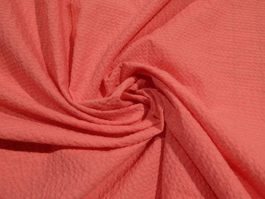 pink seersucker cotton poly blend robert kaufman deadstock fabric