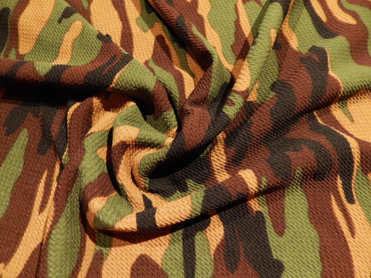 army camo bullet knit deadstock fabric