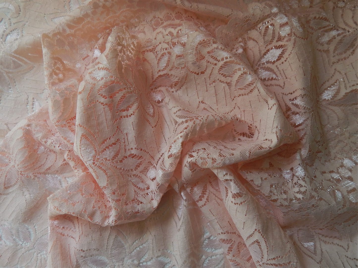 light pink stretch lace fabric