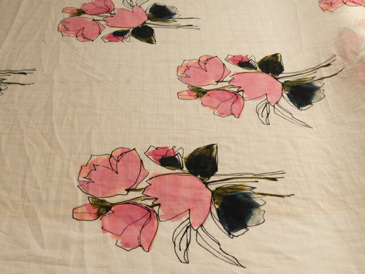 Pink Mod Tulips Linen