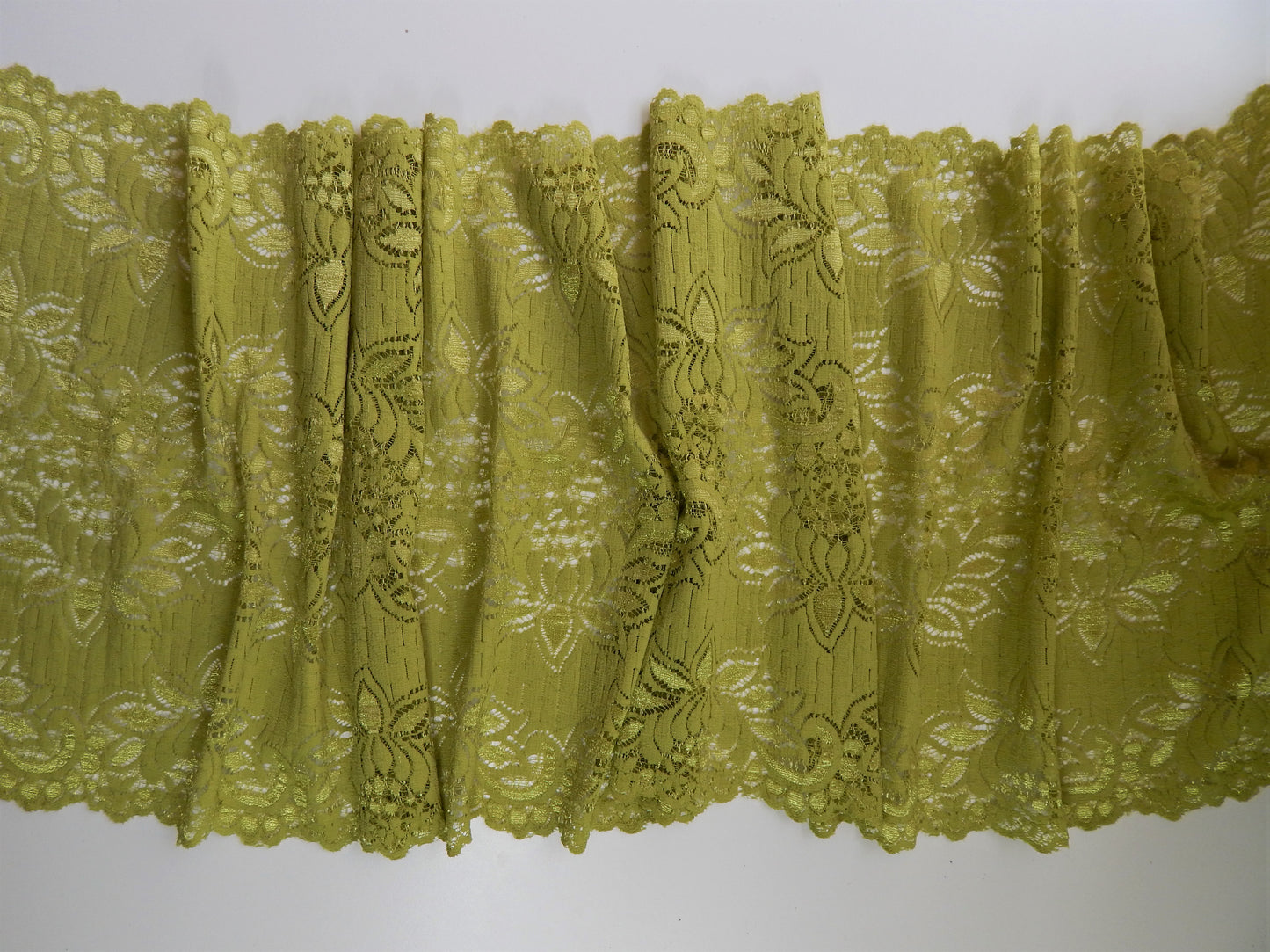 green stretch lace fabric